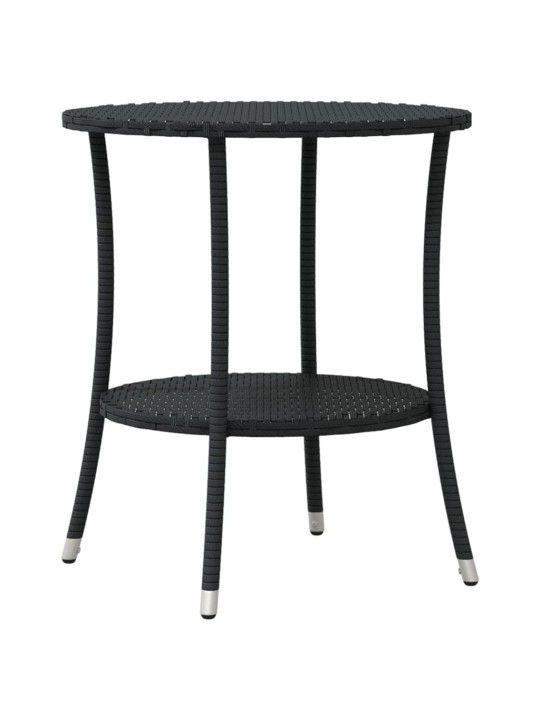 3-osaline bistrookomplekt patjadega, must, polürotang