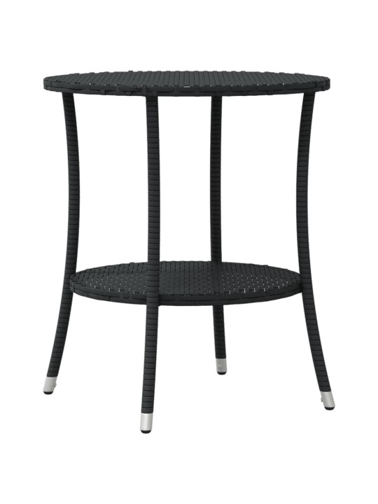3-osaline bistrookomplekt patjadega, must, polürotang