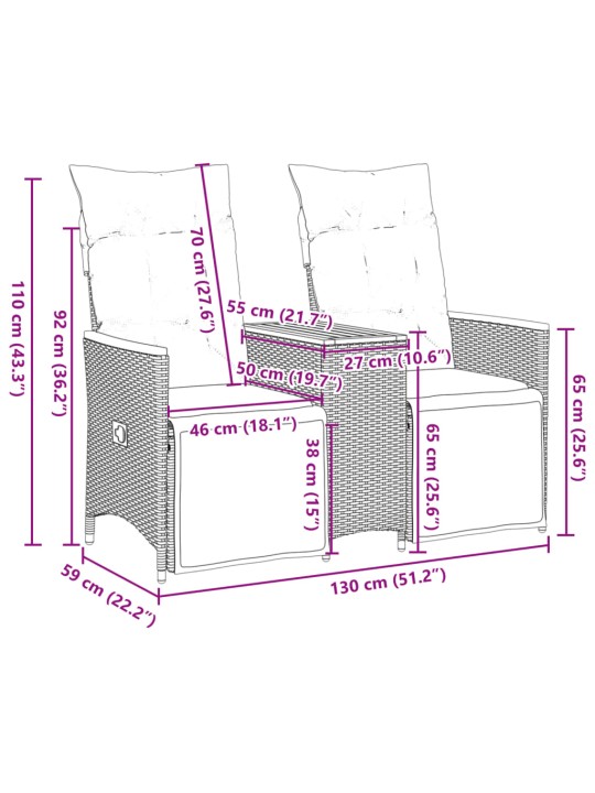 2-kohaline allalastav aiadiivan koos lauaga, hall, pe-rotang