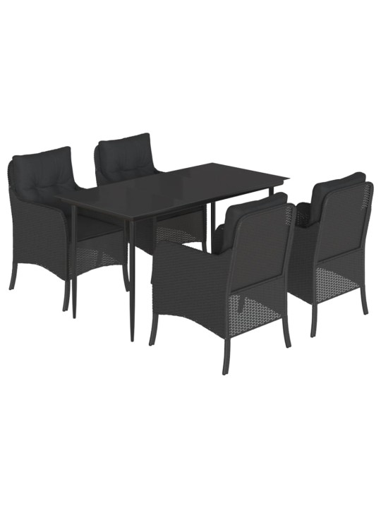 5-OSALINE AIAMÖÖBLI KOMPLEKT PATJADEGA, MUST, POLÜROTANG