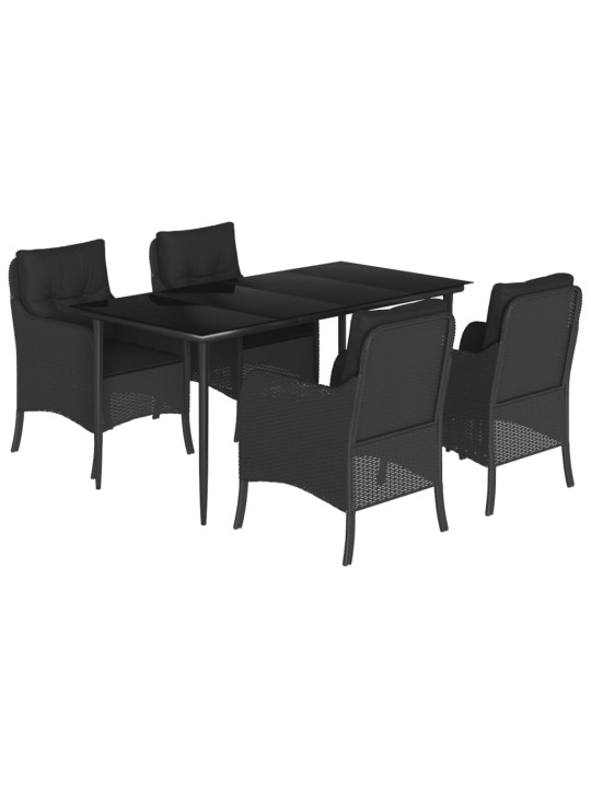 5-OSALINE AIAMÖÖBLI KOMPLEKT PATJADEGA, MUST, POLÜROTANG