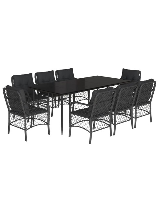 9-OSALINE AIAMÖÖBLI KOMPLEKT PATJADEGA, MUST, POLÜROTANG