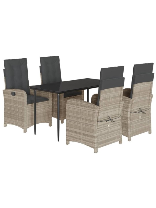 5-OSALINE AIAMÖÖBLI KOMPLEKT PATJADEGA, HELEHALL, POLÜROTANG