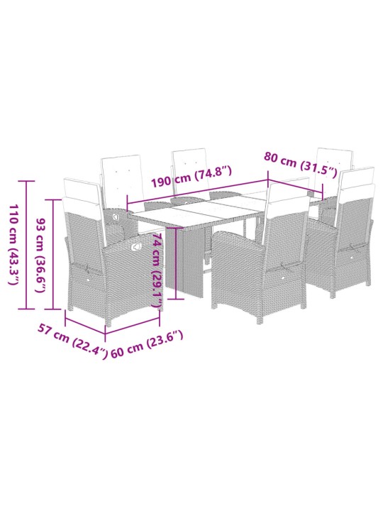 7-OSALINE AIAMÖÖBLI KOMPLEKT PATJADEGA, HELEHALL, POLÜROTANG