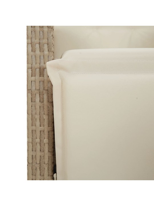 3-osaline bistrookomplekt patjadega, beež, polürotang