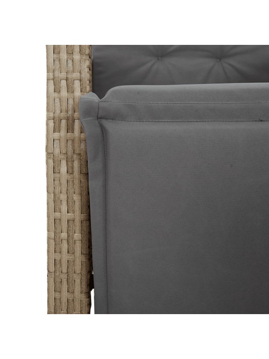 3-osaline bistrookomplekt patjadega, beež, polürotang