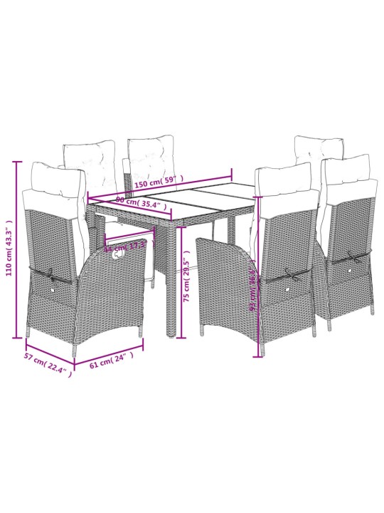 7-OSALINE AIAMÖÖBLI KOMPLEKT PATJADEGA, HALL, POLÜROTANG