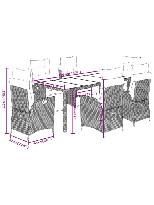7-OSALINE AIAMÖÖBLI KOMPLEKT PATJADEGA, HALL, POLÜROTANG