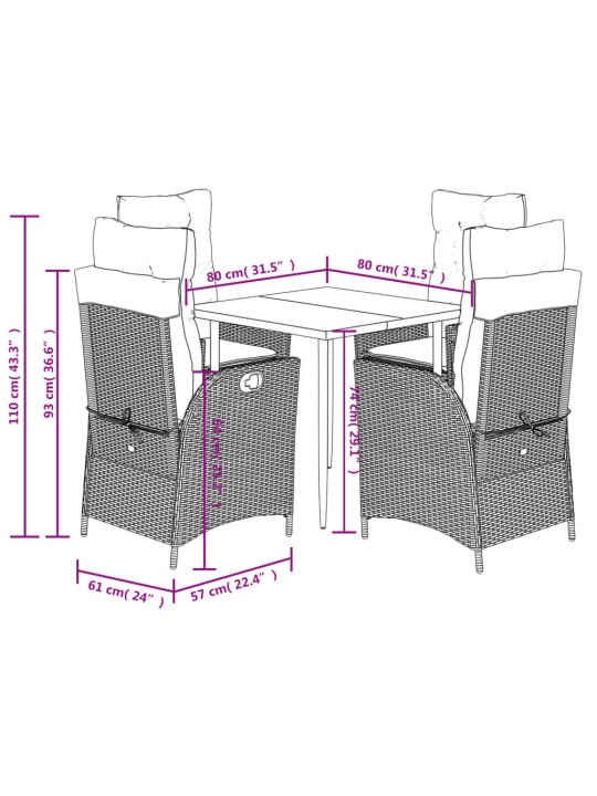 5-OSALINE AIAMÖÖBLI KOMPLEKT PATJADEGA, HALL, POLÜROTANG