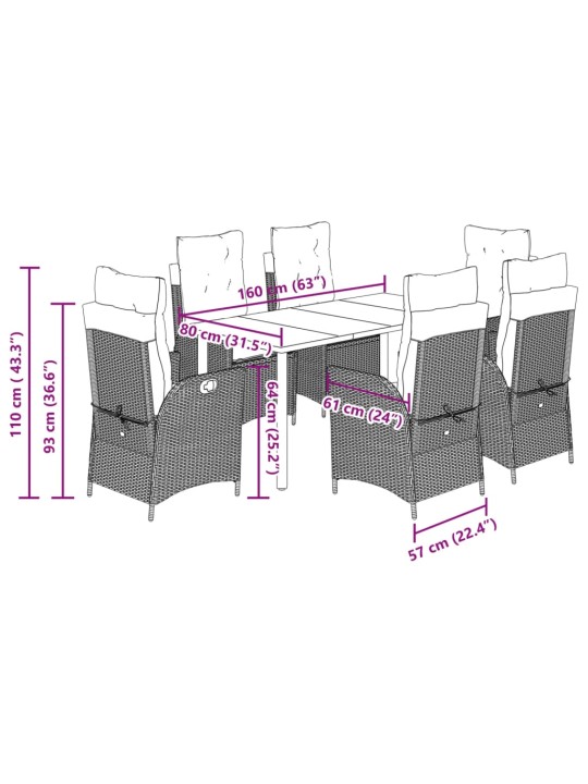 7-OSALINE AIAMÖÖBLI KOMPLEKT PATJADEGA, BEEŽ, POLÜROTANG