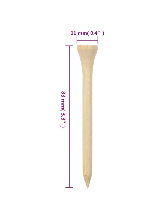 Golfi avalöögitikud 1000 tk, 83 mm, bambus