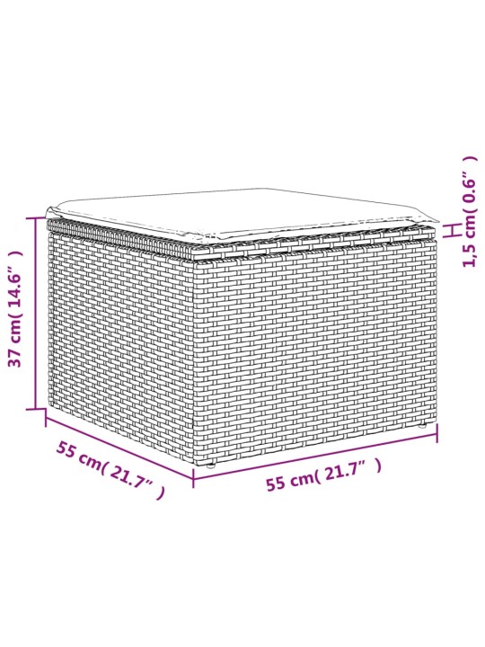 Aiatumba istmepadjaga, must, 55 x 55 x 37 cm, polürotang