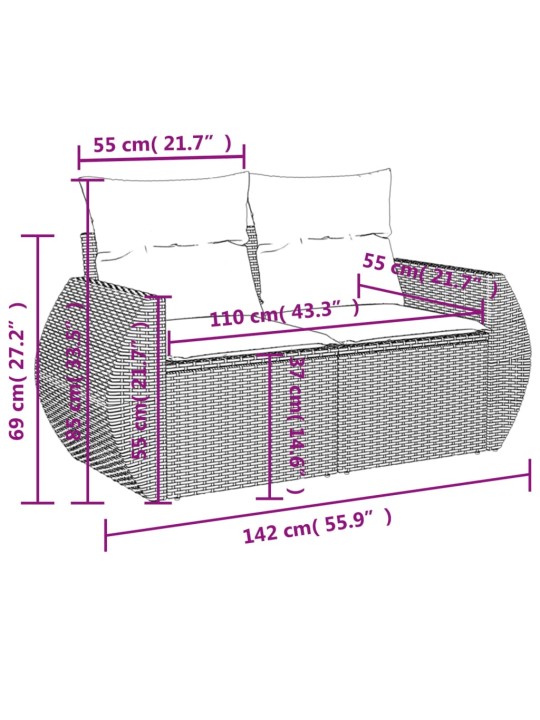 2-kohaline aiadiivan patjadega, helehall, polürotang