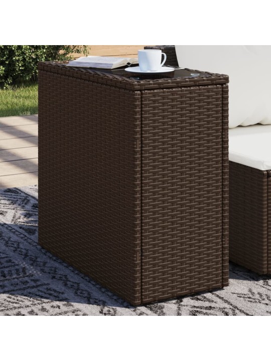 AIA KÜLGLAUD KLAASPLAADIGA, PRUUN, 58 X 27,5 X 55CM, POLÜROTANG