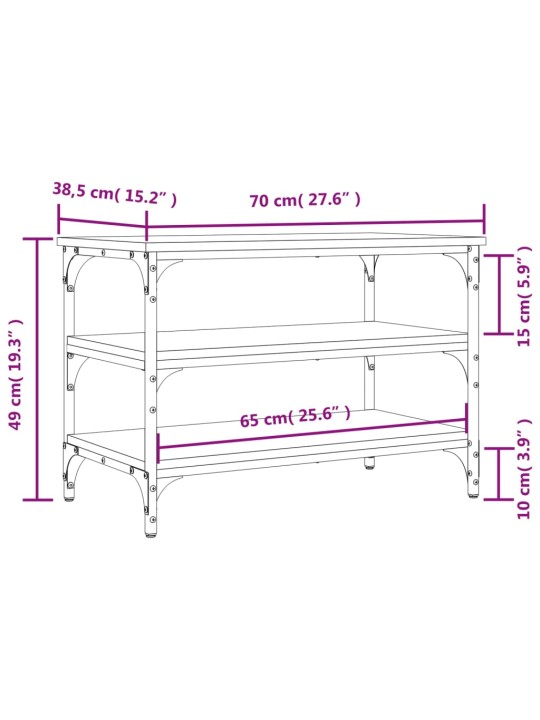 Jalatsipink, must, 70 x 38,5 x 49 cm, tehispuit