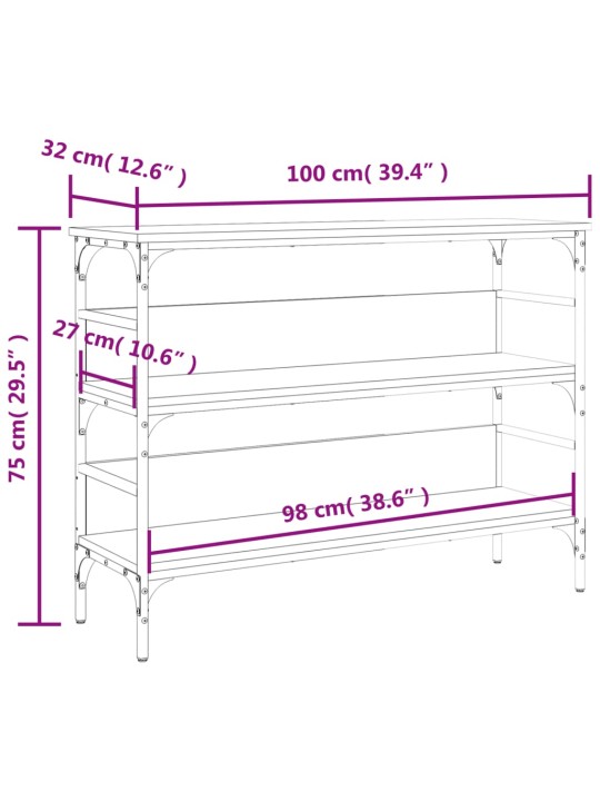 Konsoollaud, must, 100x32x75 cm, tehispuit