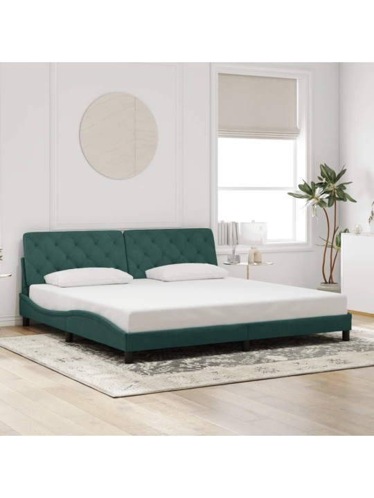 Voodiraam ilma madratsita tumeroheline 200x200 cm samet