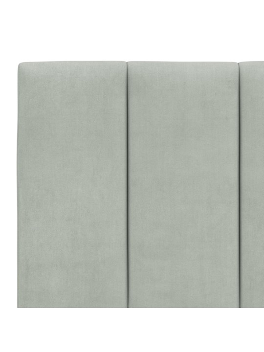 Voodi koos madratsiga, helehall, 200 x 200 cm, samet