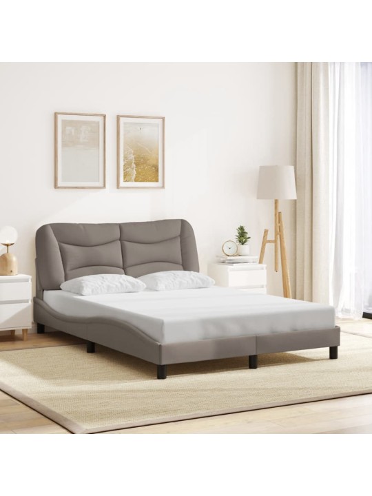 Voodiraam led ilma madratsita, pruunikashall, 140x190cm, kangas