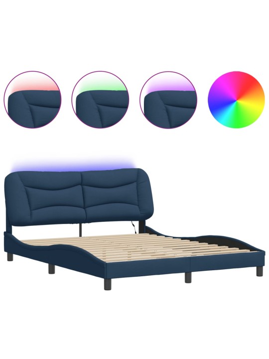 VOODIRAAM LED-TULEDEGA, SININE, 160 X 200 CM, KANGAS
