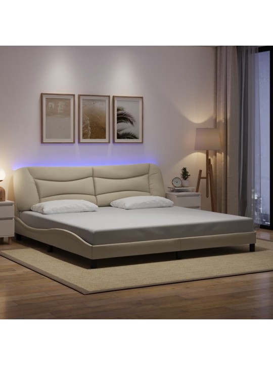 VOODIRAAM LED-TULEDEGA, KREEMJAS, 200X200 CM, KANGAS