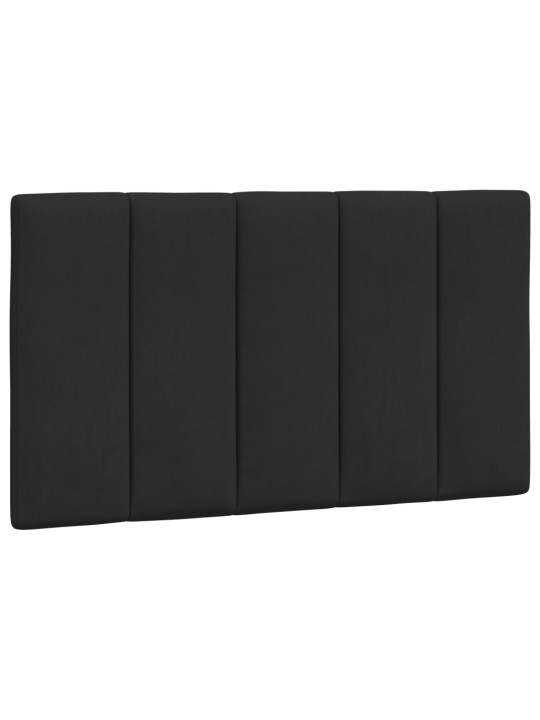Voodiraam LED-tuledega, must, 80x200 cm, samet