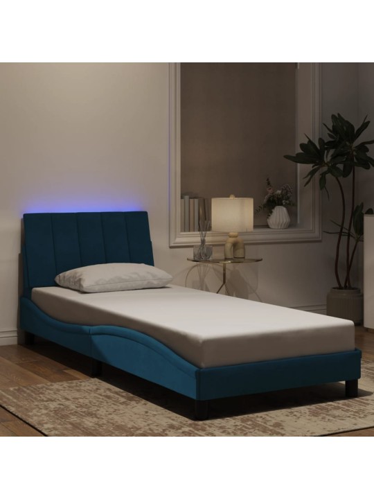 VOODIRAAM LED-TULEDEGA, SININE, 90 X 190 CM, SAMET