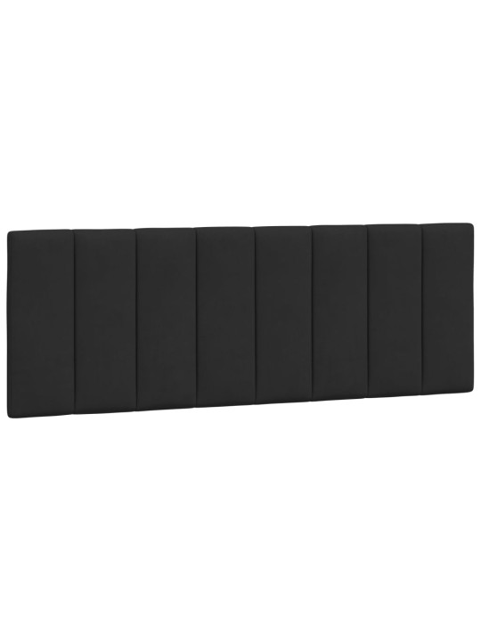 Voodiraam LED-tuledega, must, 140 x 190 cm, samet