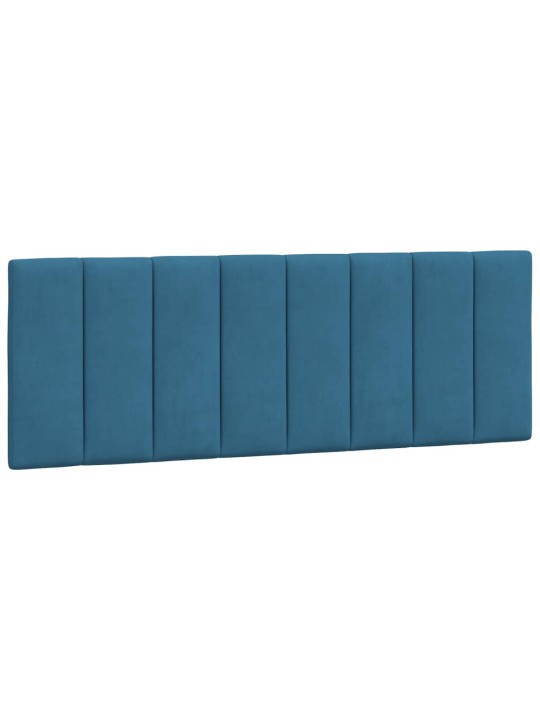 Voodiraam LED-tuledega, sinine, 140x190 cm, samet