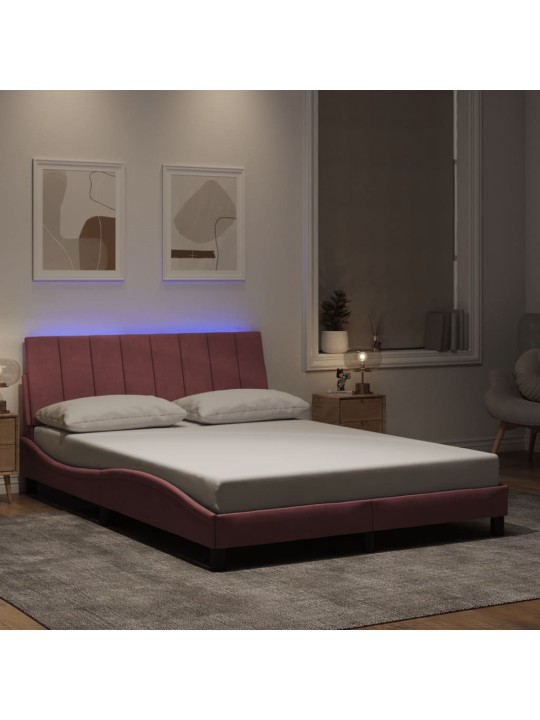 VOODIRAAM LED-TULEDEGA, ROOSA, 140X200 CM, SAMET