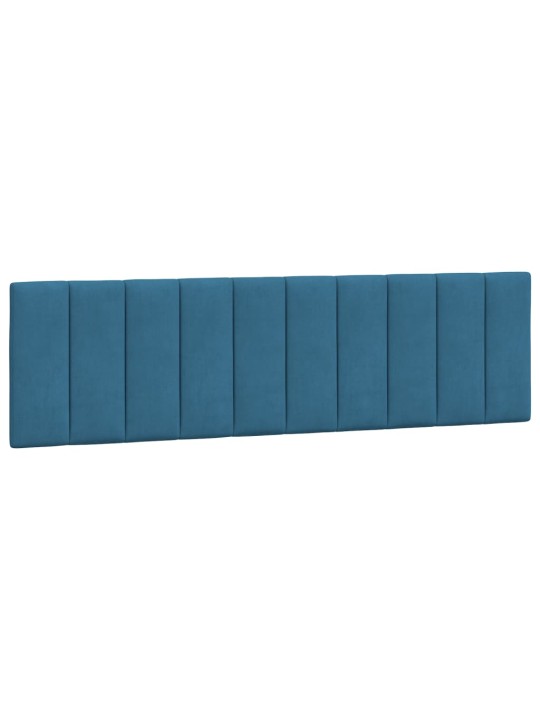 Voodiraam LED-tuledega, sinine, 180x200 cm, samet