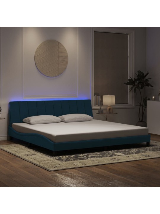 VOODIRAAM LED-TULEDEGA, SININE, 200X200 CM, SAMET