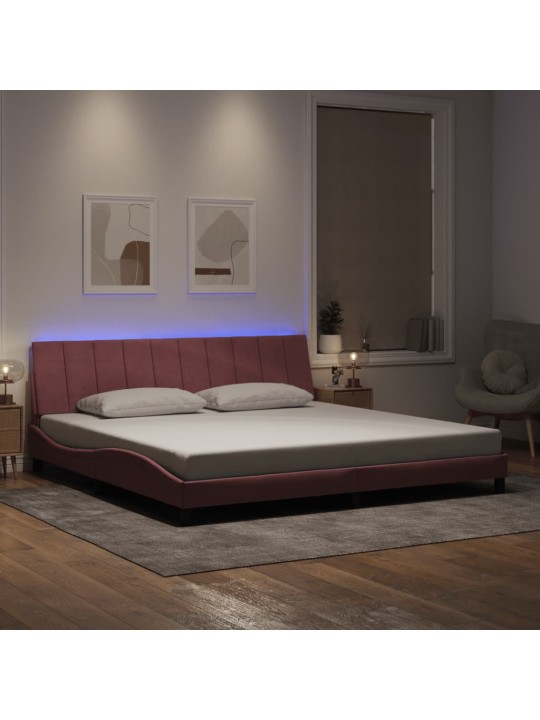VOODIRAAM LED-TULEDEGA, ROOSA, 200X200 CM, SAMET