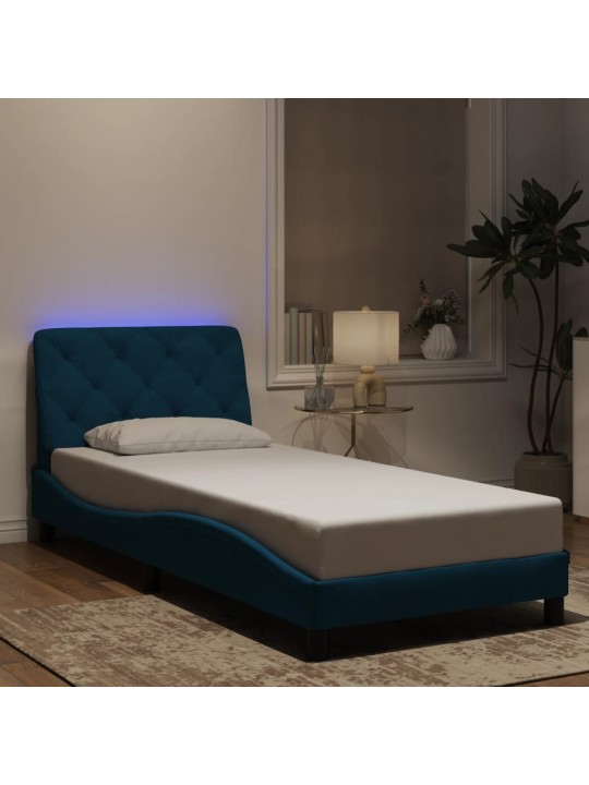 VOODIRAAM LED-TULEDEGA, SININE, 90 X 190 CM, SAMET