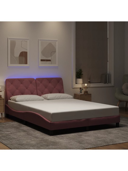 VOODIRAAM LED-TULEDEGA, ROOSA, 140X200 CM, SAMET