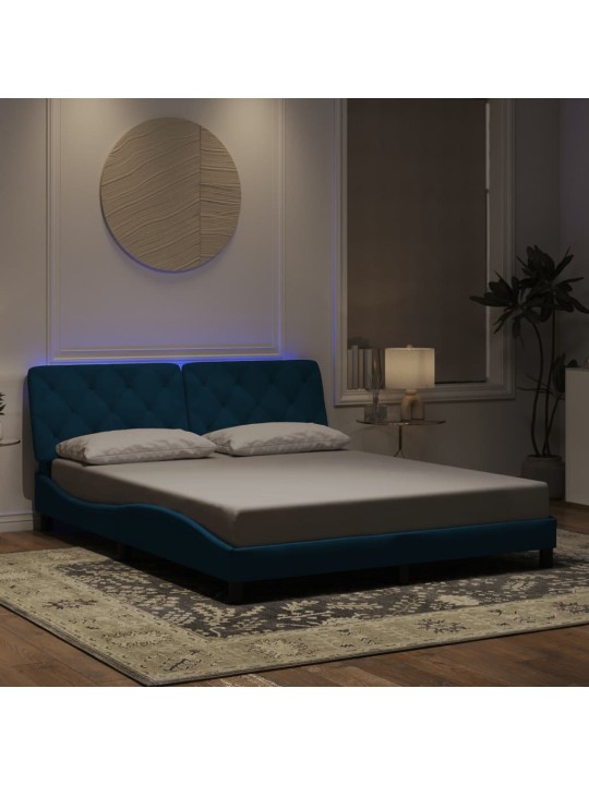 VOODIRAAM LED-TULEDEGA, SININE, 160 X 200 CM, SAMET