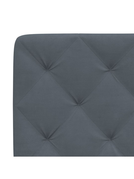 Voodiraam LED-tuledega, tumehall, 200x200 cm, samet