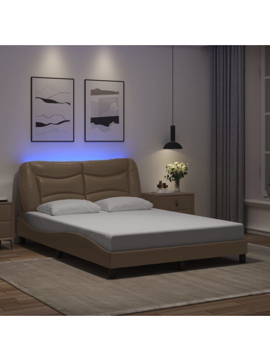 VOODIRAAM LED-TULEDEGA, CAPPUCCINO, 140 X 190 CM, KUNSTNAHK