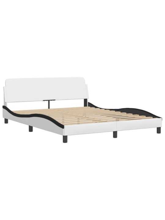 VOODIRAAM LED-TULEDEGA, VALGE JA MUST, 160 X 200 CM, KUNSTNAHK