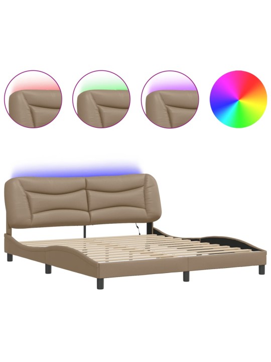VOODIRAAM LED-TULEDEGA, CAPPUCCINO, 180 X 200 CM, KUNSTNAHK
