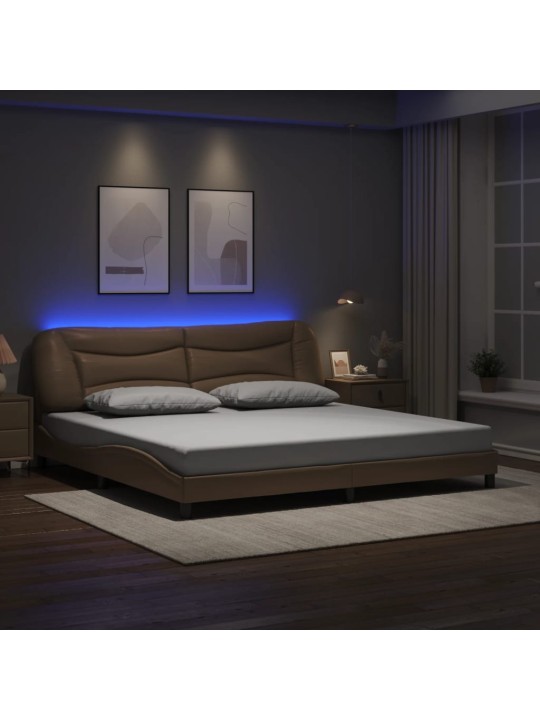 VOODIRAAM LED-TULEDEGA, CAPPUCCINO, 200X200 CM, KUNSTNAHK