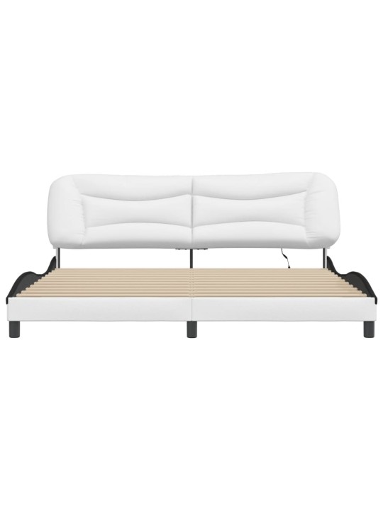 VOODIRAAM LED-TULEDEGA, VALGE JA MUST, 200X200 CM, KUNSTNAHK