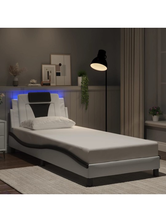 VOODIRAAM LED-TULEDEGA, VALGE JA MUST, 90 X 190 CM, KUNSTNAHK