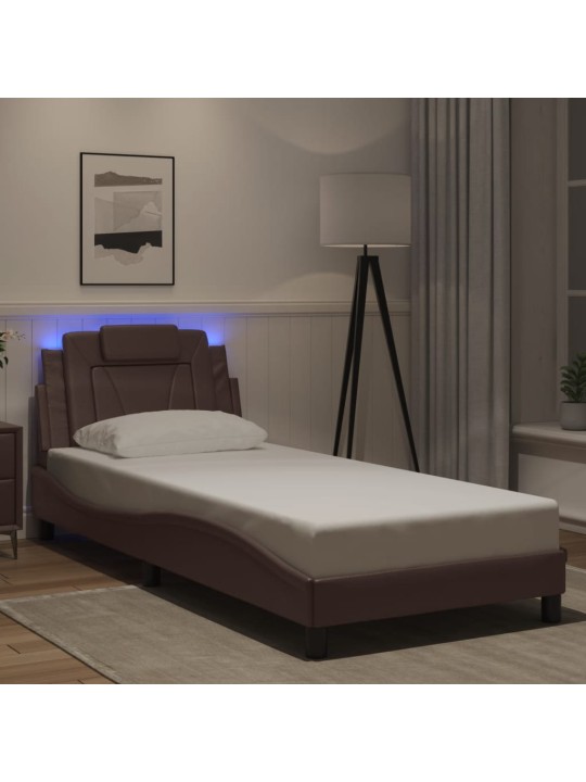 VOODIRAAM LED-TULEDEGA, PRUUN, 90 X 200 CM, KUNSTNAHK