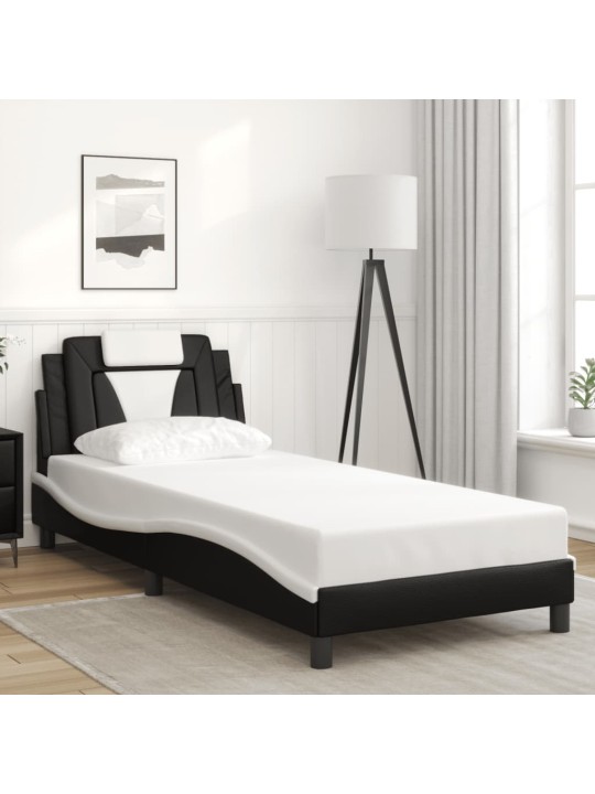 VOODIRAAM LED-TULEDEGA, MUST JA VALGE, 90 X 200 CM, KUNSTNAHK