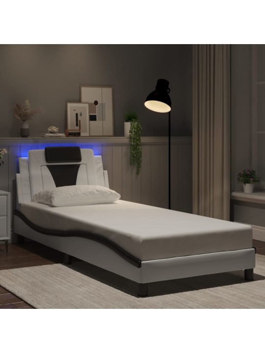 VOODIRAAM LED-TULEDEGA, VALGE JA MUST, 90 X 200 CM, KUNSTNAHK