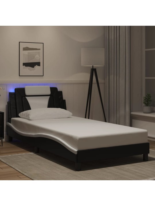 VOODIRAAM LED-TULEDEGA, MUST JA VALGE, 100 X 200 CM, KUNSTNAHK