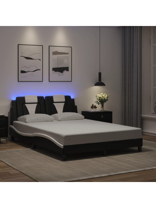 VOODIRAAM LED-TULEDEGA, MUST JA VALGE, 120 X 200 CM, KUNSTNAHK