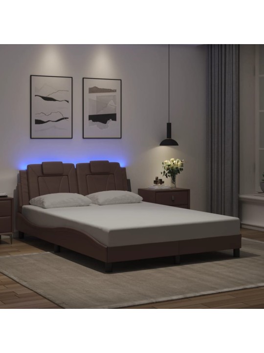 VOODIRAAM LED-TULEDEGA, PRUUN, 140 X 200 CM, KUNSTNAHK