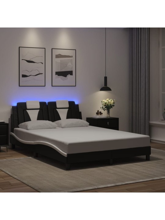 VOODIRAAM LED-TULEDEGA, MUST JA VALGE, 140 X 200 CM, KUNSTNAHK